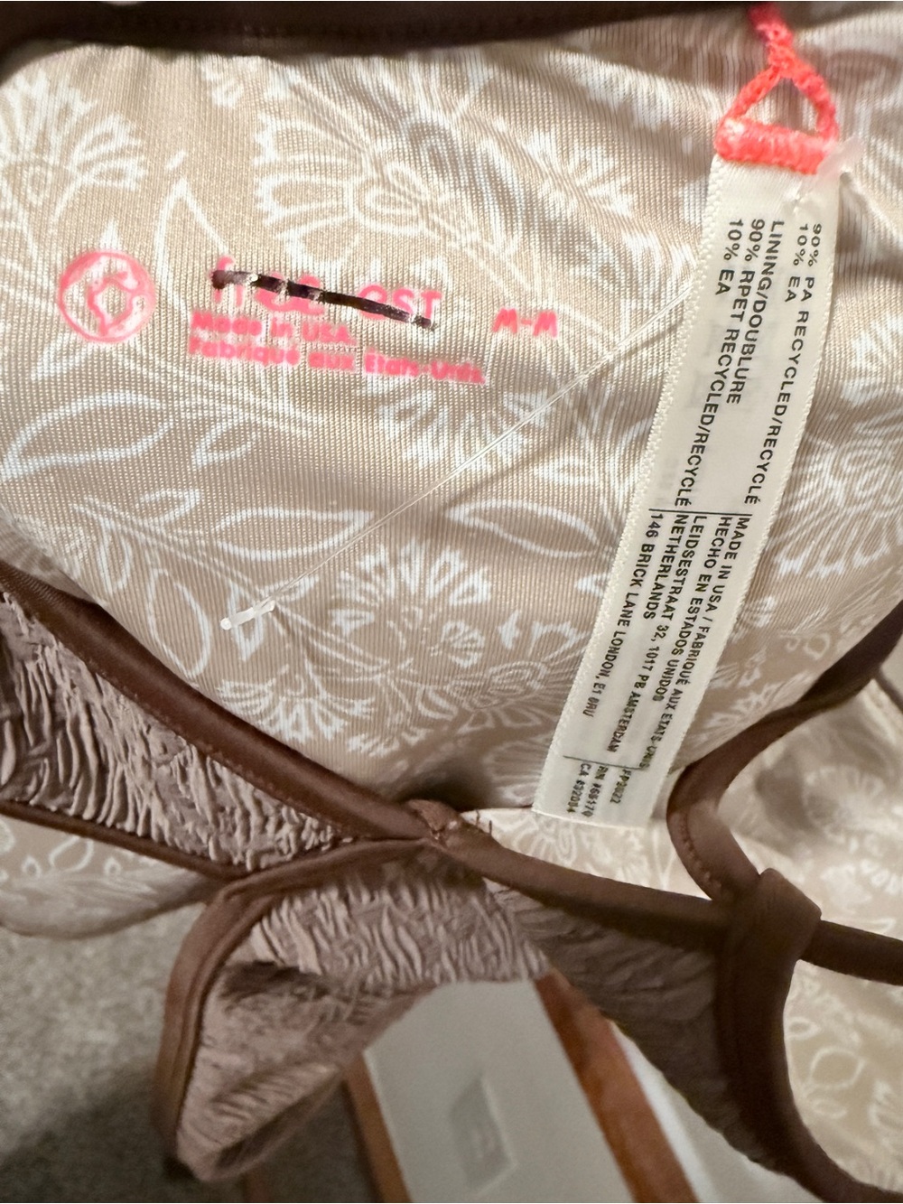Free People Free-est Amber Reef Brown High-Leg One-Piece Swimsuit Size M NEW - Picture 3 of 9